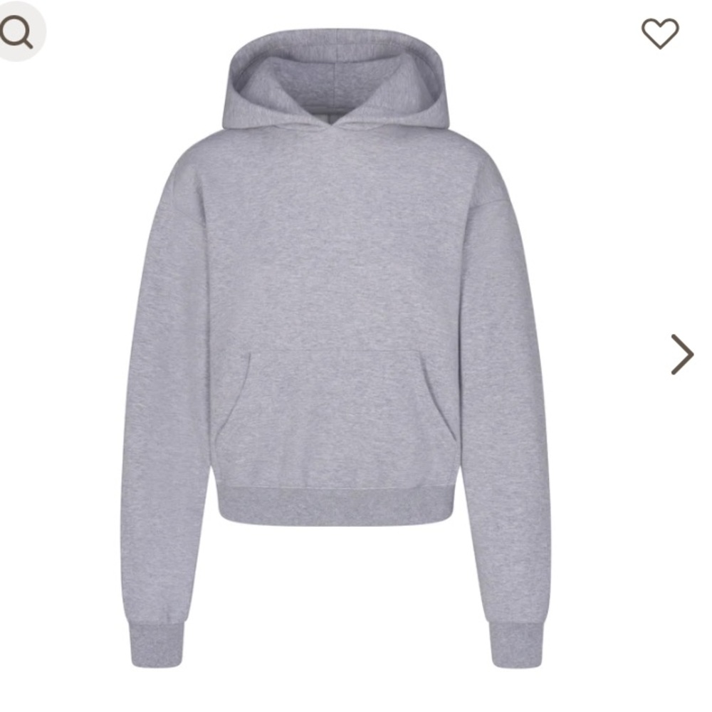 NWT Skims Cotton Fleece Hoodie Heather Grey XL